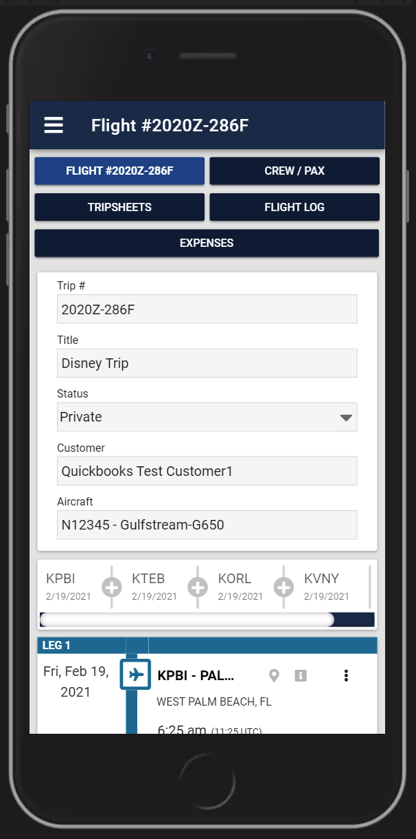 Private Jet Mobile Scheduling App